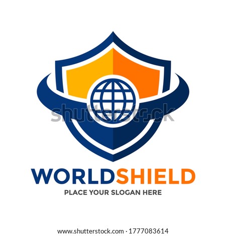 World Shield vector logo template. Suitable for earth and protection 