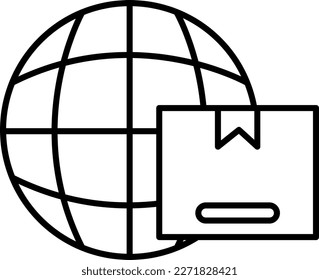 World shipping delivery service icons with black outline style. Shipping logistics symbol sign. Simple vector illustration. Related to package, fee, fast courier
