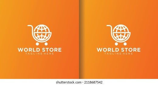 plantilla de diseño de logotipo de world shop