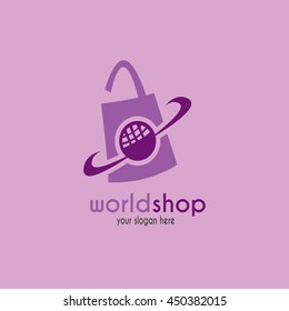 World Shop logo Design Template. Vector Illustration.