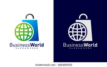World Shop logo vector template, Creative world logo design concepts