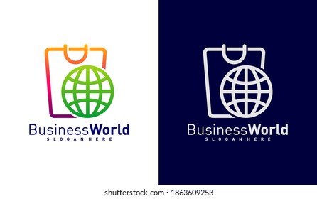 World Shop logo vector template, Creative world logo design concepts