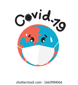 The world is sick and sad concept.Control of epidemics and viruses.vector illustration