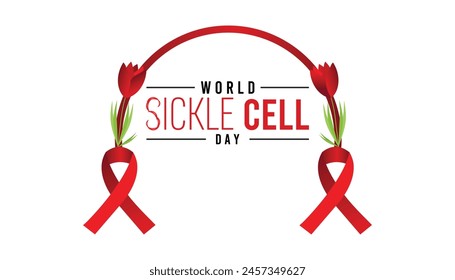 Der World Sickle Cell Day jedes Jahr im Juni. Vorlage für Hintergrund, Banner, Karte, Poster mit Textinschrift.
