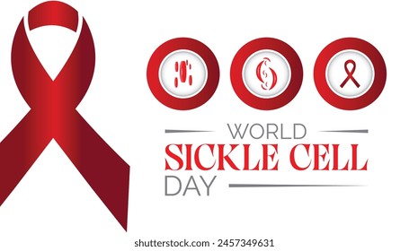 Der World Sickle Cell Day jedes Jahr im Juni. Vorlage für Hintergrund, Banner, Karte, Poster mit Textinschrift.