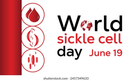 Der World Sickle Cell Day jedes Jahr im Juni. Vorlage für Hintergrund, Banner, Karte, Poster mit Textinschrift.