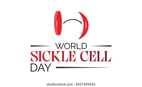 Der World Sickle Cell Day jedes Jahr im Juni. Vorlage für Hintergrund, Banner, Karte, Poster mit Textinschrift.