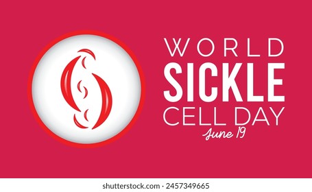 Der World Sickle Cell Day jedes Jahr im Juni. Vorlage für Hintergrund, Banner, Karte, Poster mit Textinschrift.
