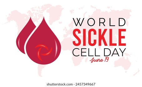 Der World Sickle Cell Day jedes Jahr im Juni. Vorlage für Hintergrund, Banner, Karte, Poster mit Textinschrift.