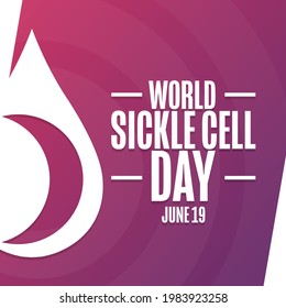 World Sickle Cell Day. June 19. Holiday concept. Template for background, banner, card, poster with text inscription. Vector EPS10 illustration