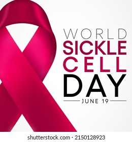 World Sickle cell day is observed every year on June 19, it is an inherited red blood cell disorder in which there are not enough healthy cells to carry oxygen throughout the body. Vector illustration
