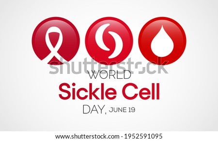 World Sickle cell day is observed every year on June 19, it is an inherited red blood cell disorder in which there are not enough healthy cells to carry oxygen throughout the body. Vector illustration