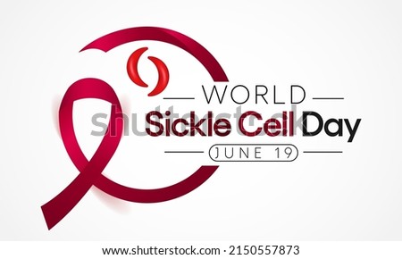 World Sickle cell day is observed every year on June 19, it is an inherited red blood cell disorder in which there are not enough healthy cells to carry oxygen throughout the body. Vector illustration