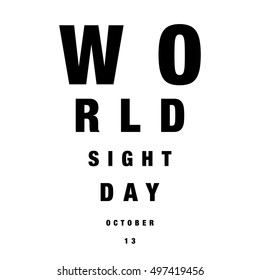 World Sight Day | 13 October (Vector Illustration Eye Test Design Concept)