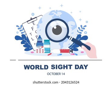 World Sight Day Background Vector Illustration Which Is Commemorated Every Year For Where To Check Vision, Blindness, And Visual Impairment On The Eyes Concept