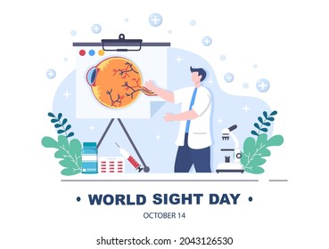 World Sight Day Background Vector Illustration Which is Commemorated Every Year for Where to Check Vision, Blindness, and Visual Impairment on the Eyes Concept