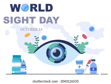 World Sight Day Background Vector Illustration Which Is Commemorated Every Year For Where To Check Vision, Blindness, And Visual Impairment On The Eyes Concept