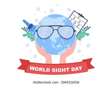 World Sight Day Background Vector Illustration Which Is Commemorated Every Year For Where To Check Vision, Blindness, And Visual Impairment On The Eyes Concept