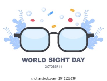 World Sight Day Background Vector Illustration Which is Commemorated Every Year for Where to Check Vision, Blindness, and Visual Impairment on the Eyes Concept
