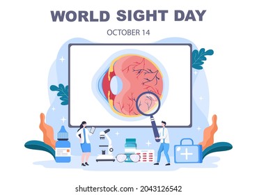 World Sight Day Background Vector Illustration Which is Commemorated Every Year for Where to Check Vision, Blindness, and Visual Impairment on the Eyes Concept