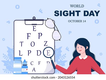 World Sight Day Background Vector Illustration Which is Commemorated Every Year for Where to Check Vision, Blindness, and Visual Impairment on the Eyes Concept