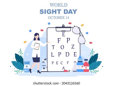 World Sight Day Background Vector Illustration Which is Commemorated Every Year for Where to Check Vision, Blindness, and Visual Impairment on the Eyes Concept