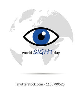 World sight day blue eye vector illustration EPS10