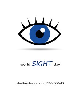 World sight day blue eye icon vector illustration EPS10
