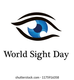 World sight day blue eye icon vector illustration EPS10