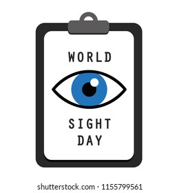 World sight day clipboard blue eye vector illustration EPS10