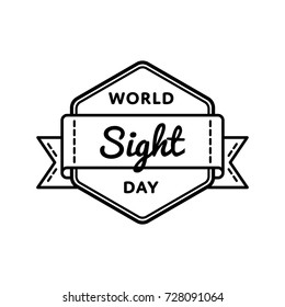 World Sight day emblem isolated vector illustration on white background. 12 october world healthcare holiday event label, greeting card decoration graphic element