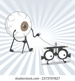 World Sight day, eye ball mascot 