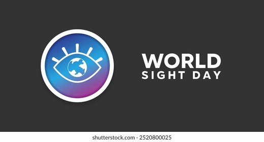 World Sight Day. Eye. Great for cards, banners, posters, social media and more. Black background.