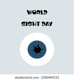 Weltsicht Tag flach doodle Stil Illustration mit blauem Auge