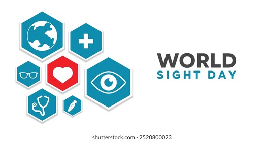 World Sight Day. Great for cards, banners, posters, social media and more. White background.