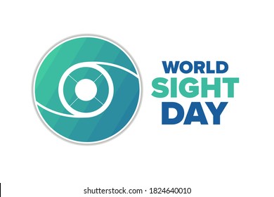 World Sight Day. Holiday concept. Template for background, banner, card, poster with text inscription. Vector EPS10 illustration