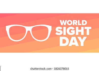 World Sight Day. Holiday concept. Template for background, banner, card, poster with text inscription. Vector EPS10 illustration
