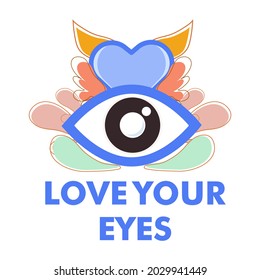 world sight day illlustration. eye health, eye with floral illustraion design concept