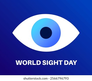 World Sight Day logo. Global sight health awareness, vision care concept, blindness prevention. Eye symbol, vision test and medical eye symbol flat vector illustration