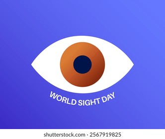 World Sight Day logo. Global sight health awareness, vision care concept, blindness prevention. Eye symbol, vision test and medical eye symbol flat vector illustration