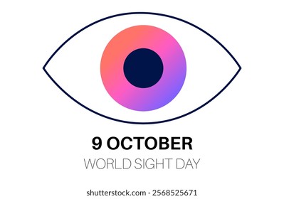 World Sight Day logo. Global sight health awareness, vision care concept, blindness prevention. Eye symbol, vision test and medical eye symbol flat vector illustration