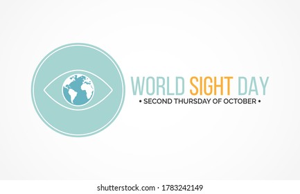 World Sight Day, observed annually on the second Thursday of October, is a global event meant to draw attention on blindness and vision impairment. Vector illustration.