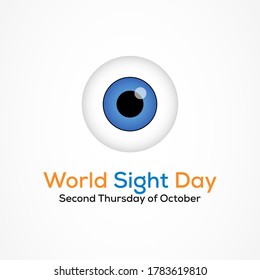 World Sight Day, observed annually on the second Thursday of October, is a global event meant to draw attention on blindness and vision impairment. Vector illustration.