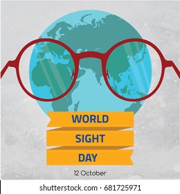 World Sight Day, October. Global spectacles conceptual illustration vector.
