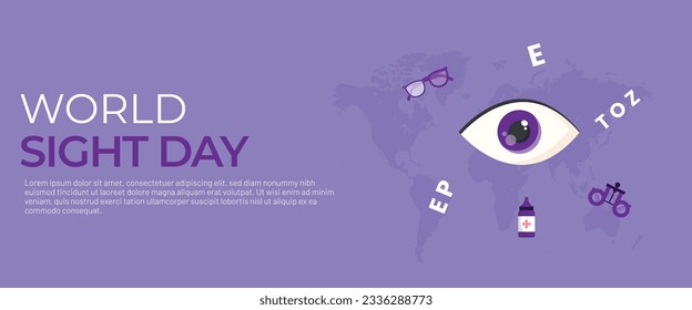world sight day on october 13. horizontal banner template .