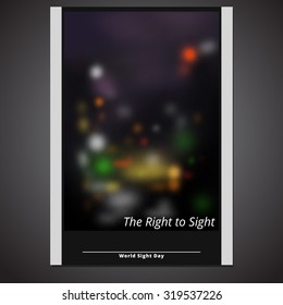 World Sight Day poster with blurred background "The Right to Sight" typography