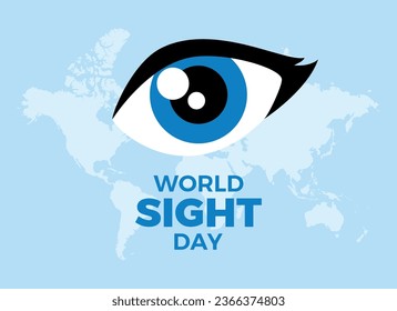 World Sight Day poster vector illustration. Human blue eye icon vector. Second Thursday of October. Important day