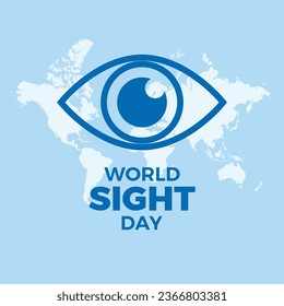 World Sight Day poster vector illustration. Human blue eye simple icon vector. Second Thursday of October. Important day