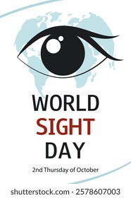 World Sight Day. The second Thursday of October. Medical banner, poster, flyer, presentation.