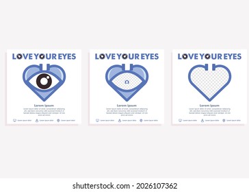 world sight day social media post template. social media post for eye health campaign design concept